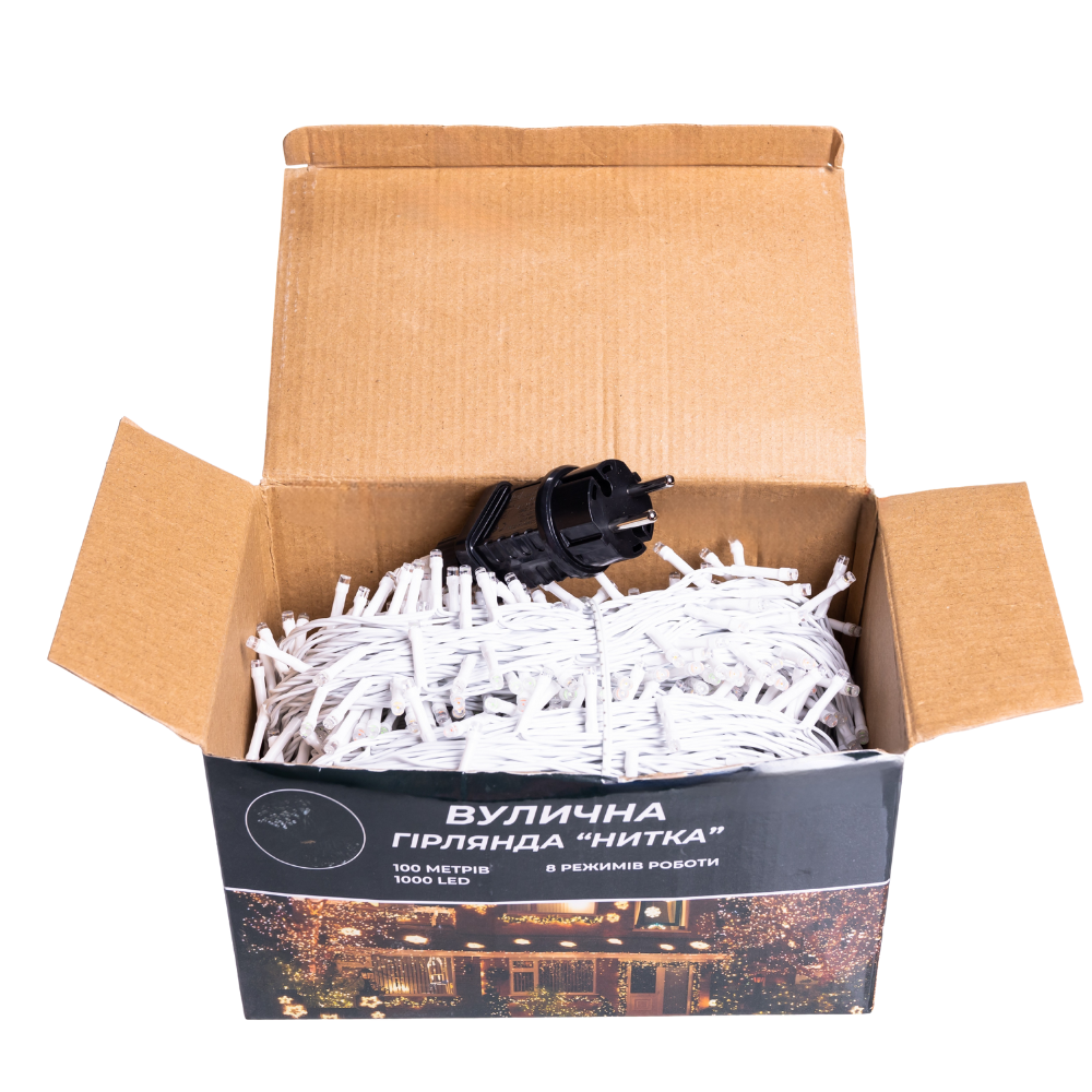 Гірлянда Різдвяна фея вулична 100 м 1000 LED білий провід Мультиколір CF1000L100MWML - Зображення 3