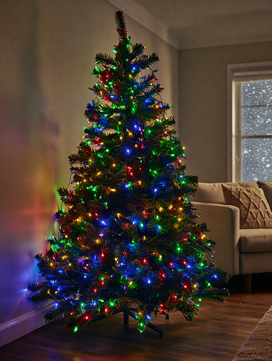 Гірлянда Різдвяна фея вулична 50 м 500 LED білий провід Мультиколір CF500L50MWML - Зображення 4