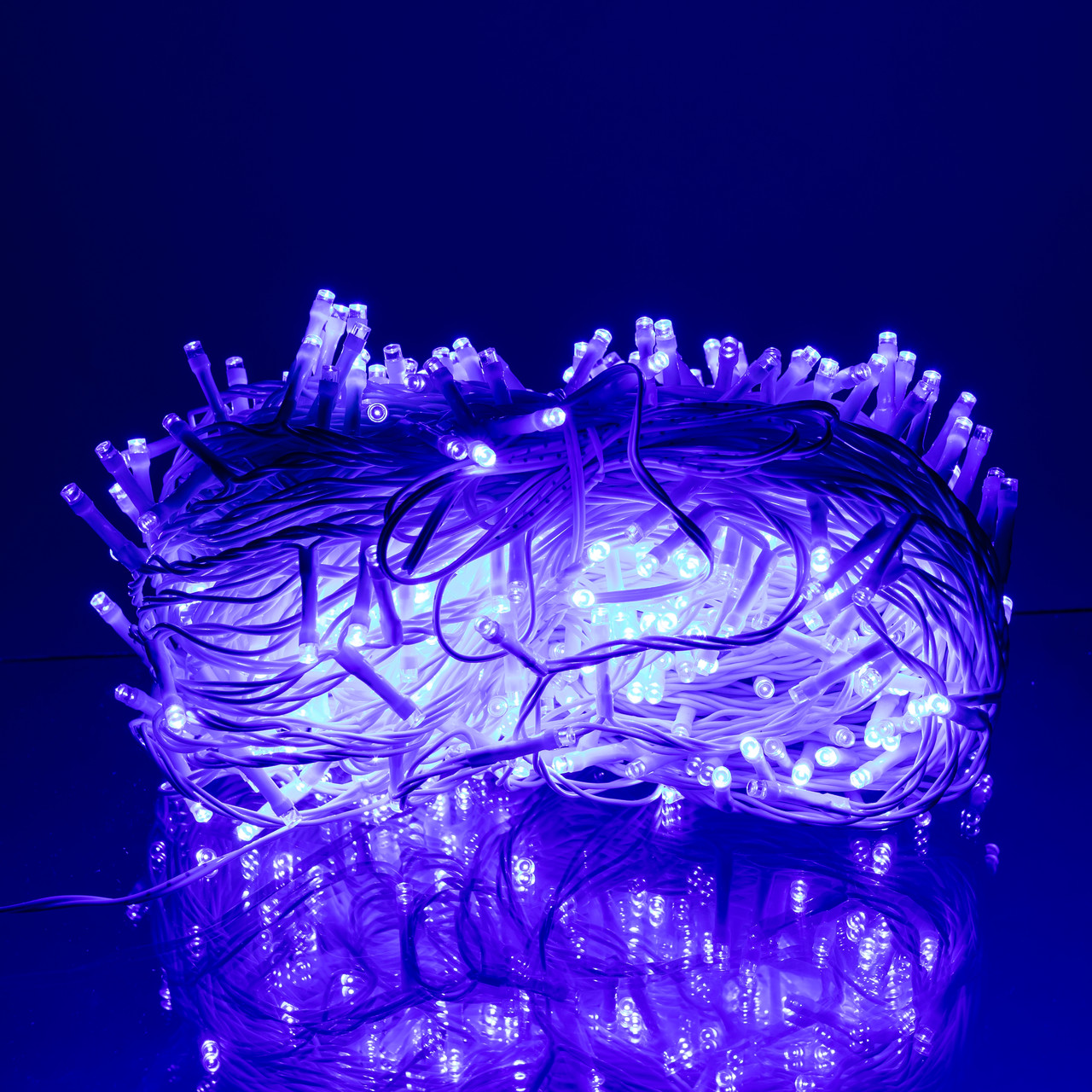 Гірлянда Різдвяна фея вулична 50 м 500 LED білий провід Синій CF500L50MWBL - Зображення 7