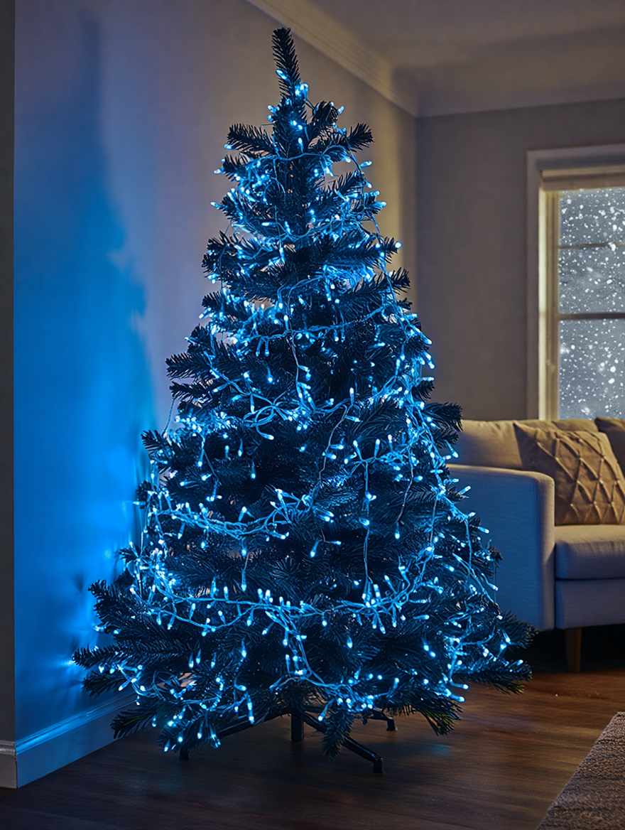 Гірлянда Різдвяна фея вулична 50 м 500 LED білий провід Синій CF500L50MWBL - Зображення 6