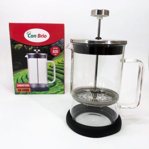 Френч-прес Con Brio CB-5980 800 мл, Чайник для заварювання трав, Заварник прозорий