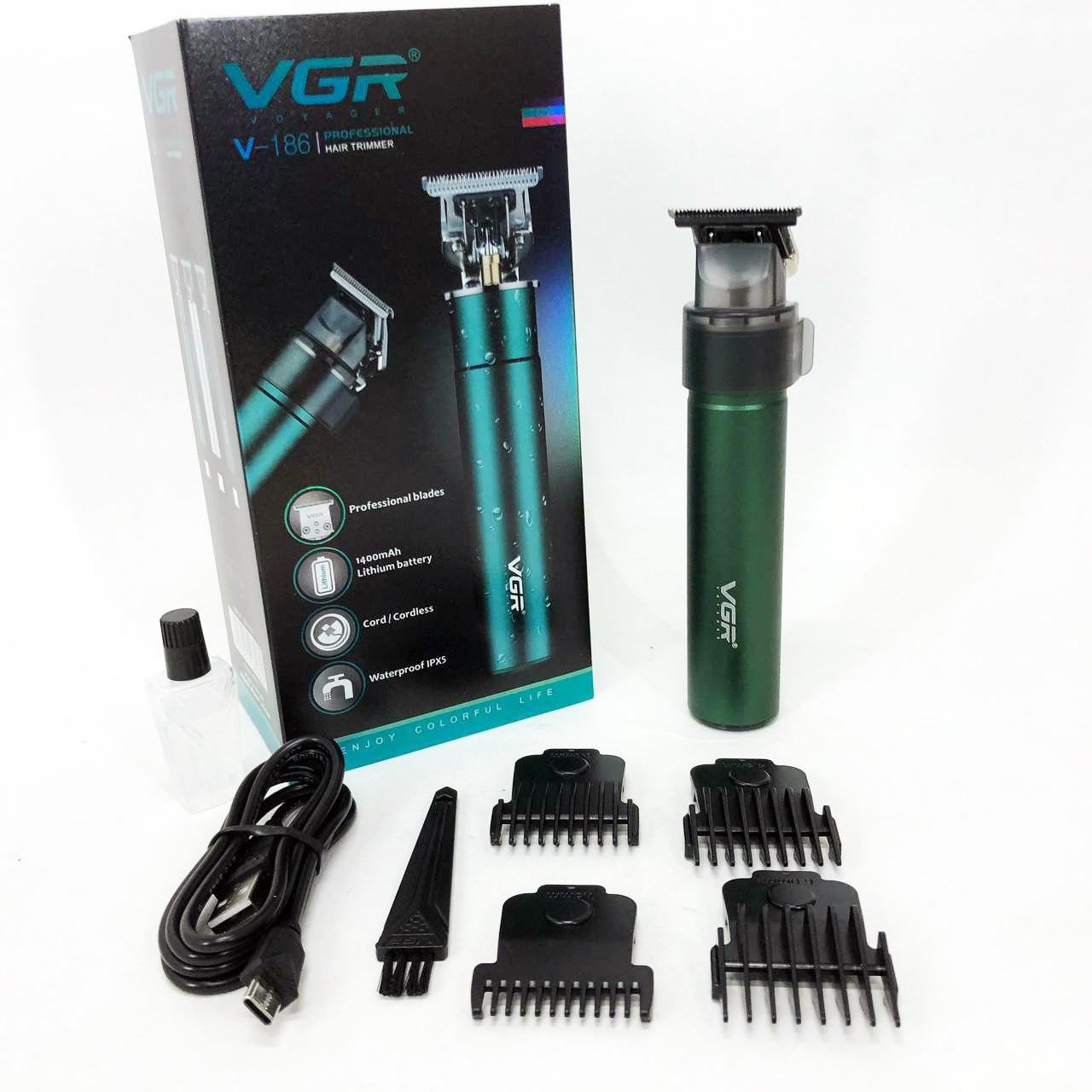 Машинка для стрижки акумуляторна VGR V-186 триммер для волосся та бороди - Зображення 15