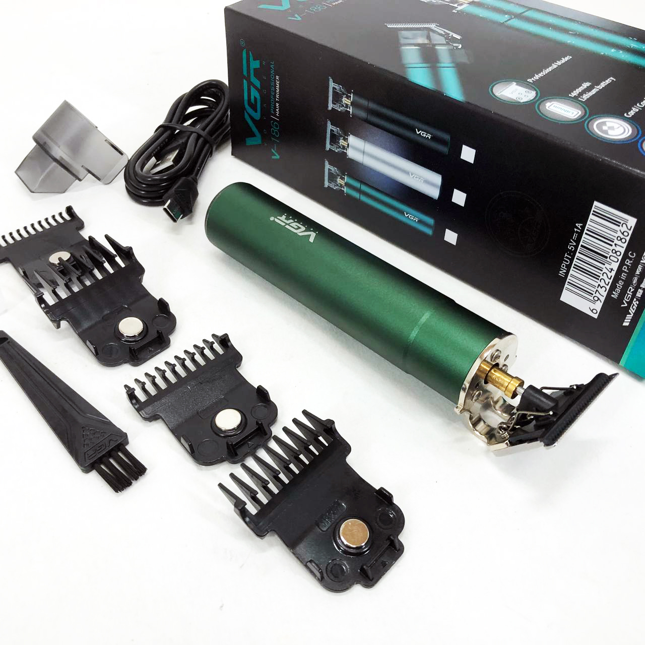 Машинка для стрижки акумуляторна VGR V-186 триммер для волосся та бороди - Зображення 8