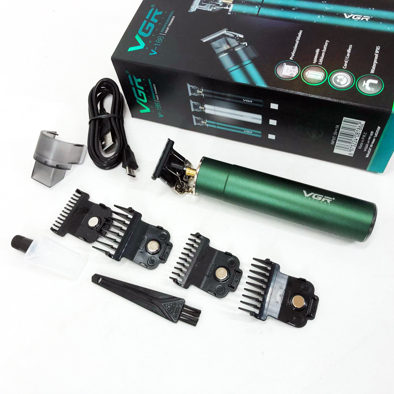 Машинка для стрижки акумуляторна VGR V-186 триммер для волосся та бороди - Зображення 9