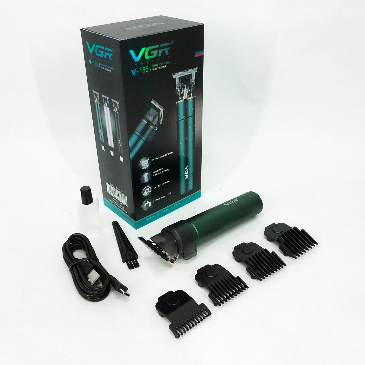 Машинка для стрижки акумуляторна VGR V-186 триммер для волосся та бороди - Зображення 19