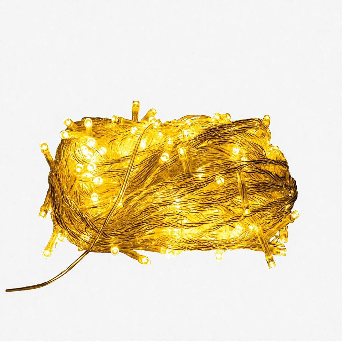 Новорічна гірлянда кімнатна нитка 18 м 180 LED кімнатна гірлянда білий провід Жовте світло W180LED18MWY - Зображення 4