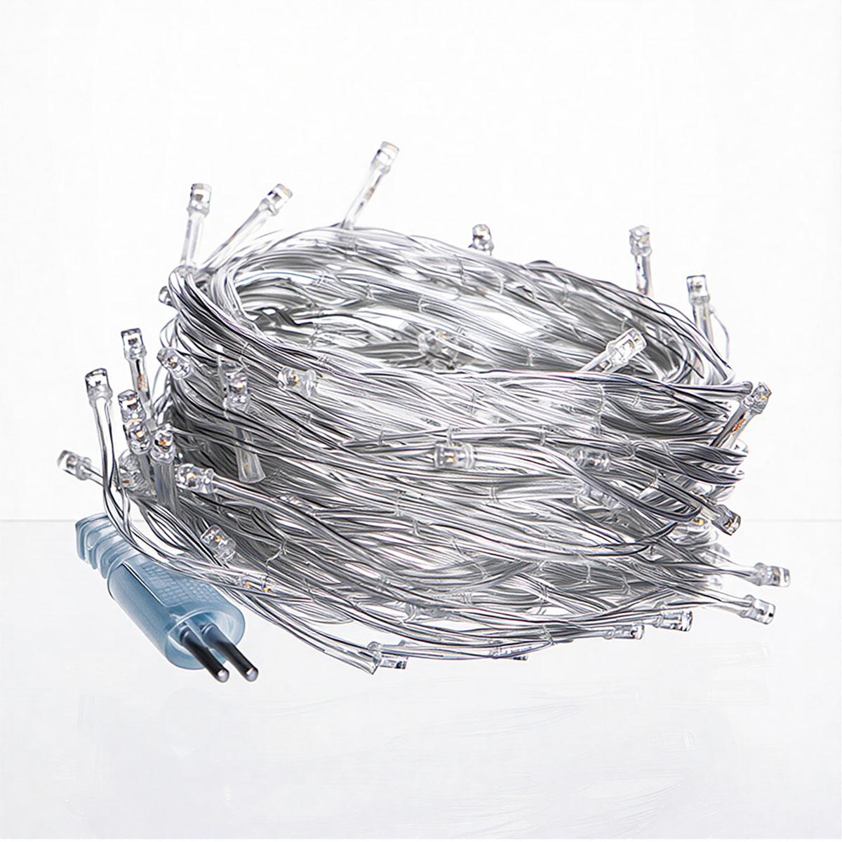 Новорічна гірлянда кімнатна нитка 18 м 180 LED кімнатна гірлянда білий провід Жовте світло W180LED18MWY - Зображення 2