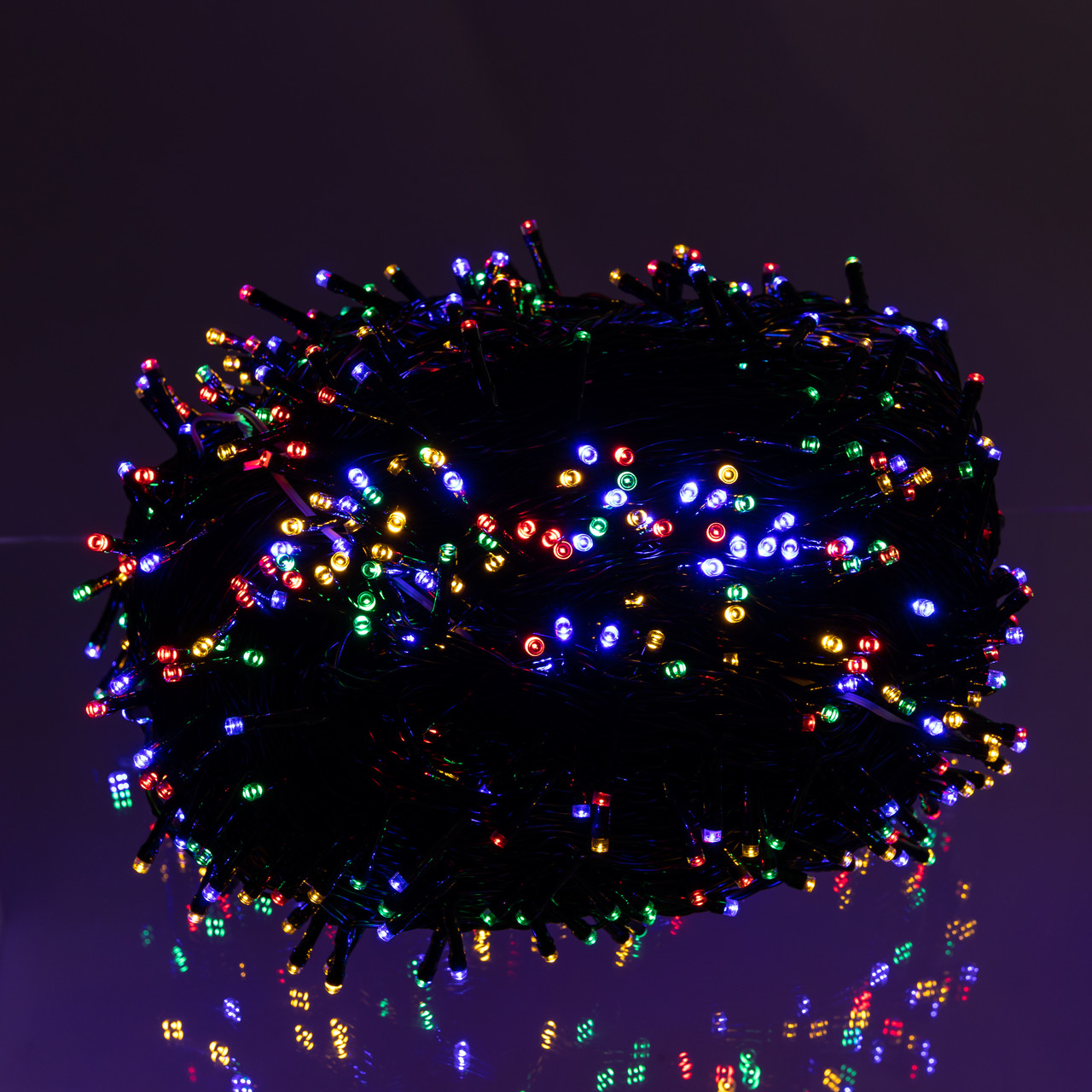 Новорічна гірлянда вулична 100 м 1000 LED з сонячною батареєю чорний провід Мультиколір SB1000L100MBML - Зображення 6