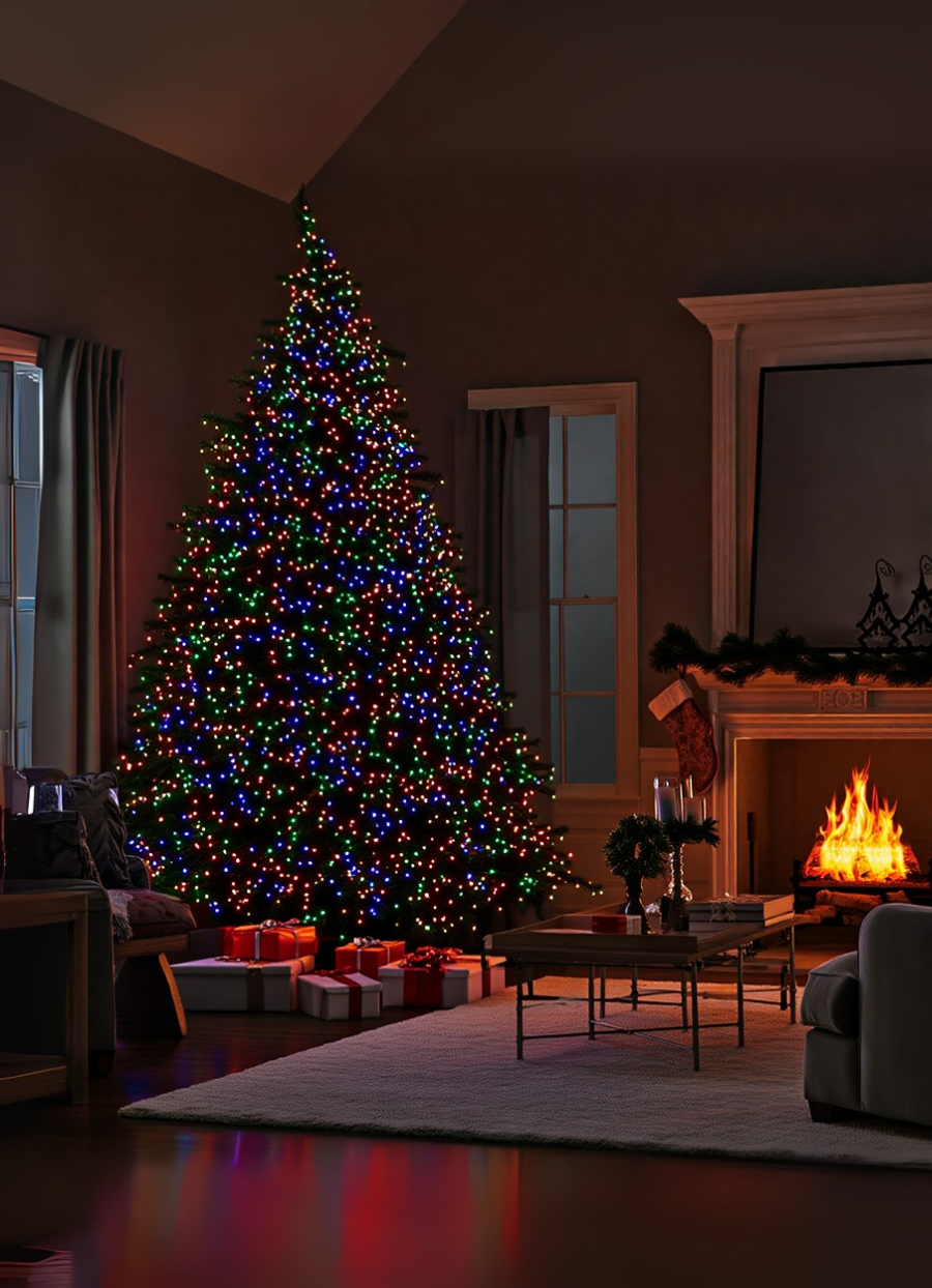 Новорічна гірлянда вулична 100 м 1000 LED з сонячною батареєю чорний провід Мультиколір SB1000L100MBML - Зображення 5