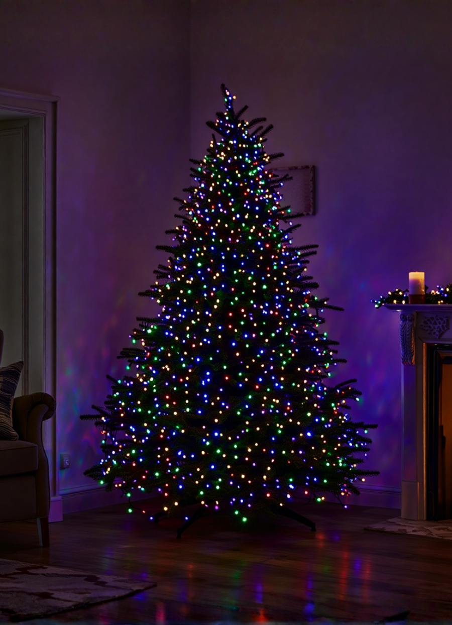 Новорічна гірлянда вулична 100 м 1000 LED з сонячною батареєю чорний провід Мультиколір SB1000L100MBML - Зображення 4