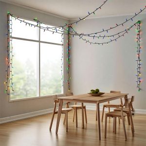 Новорічна гірлянда вулична 50 м 500 LED з сонячною батареєю чорний провід Мультиколір SB500L50MBML