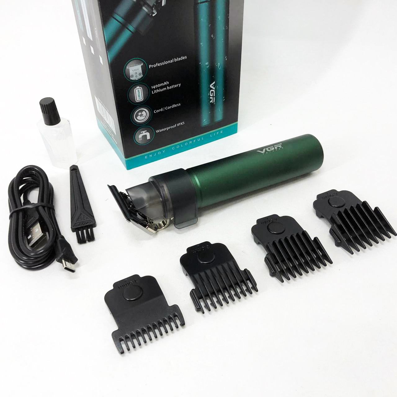 Машинка для стрижки акумуляторна VGR V-186 триммер для волосся та бороди - Зображення 17
