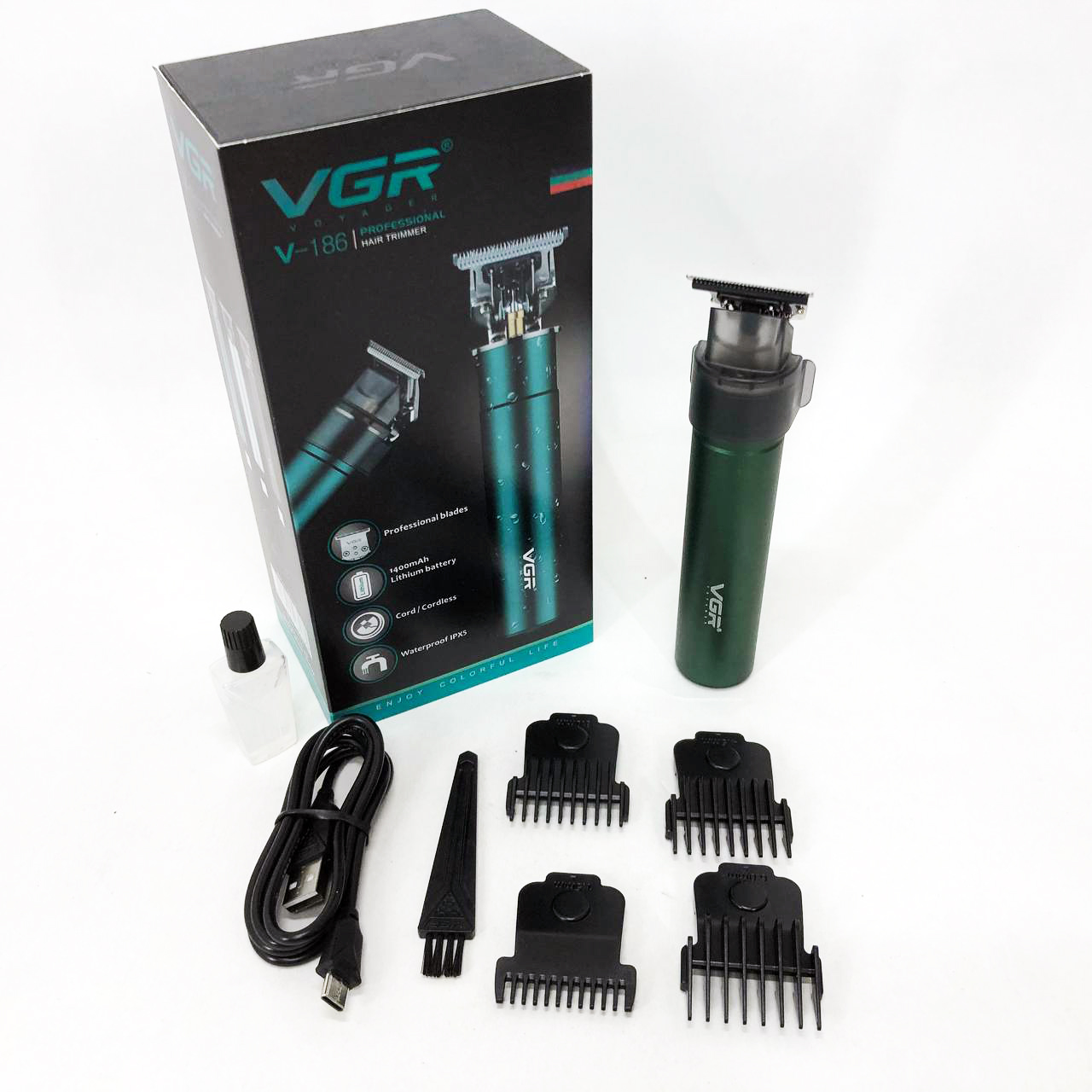 Машинка для стрижки акумуляторна VGR V-186 триммер для волосся та бороди - Зображення 14