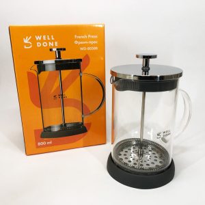 Френч-прес Well Done WD-8038B із термостійкого скла 800 мл, Незвичайний заварник для чаю