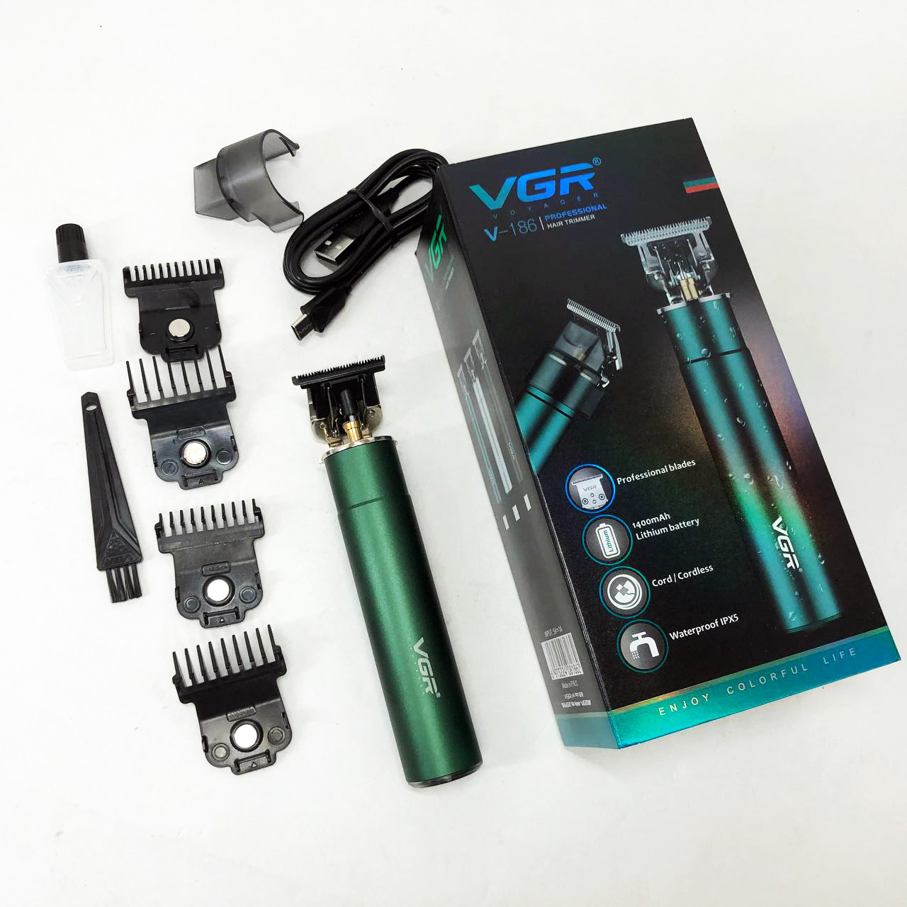 Машинка для стрижки акумуляторна VGR V-186 триммер для волосся та бороди - Зображення 11