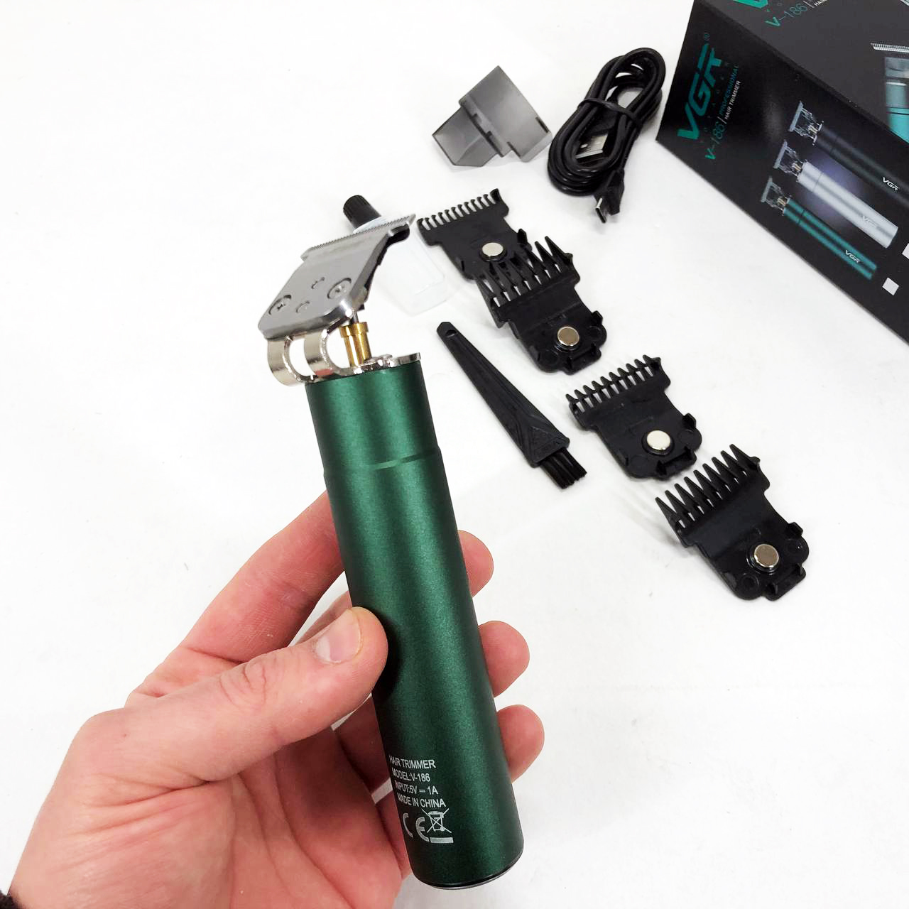 Машинка для стрижки акумуляторна VGR V-186 триммер для волосся та бороди - Зображення 7